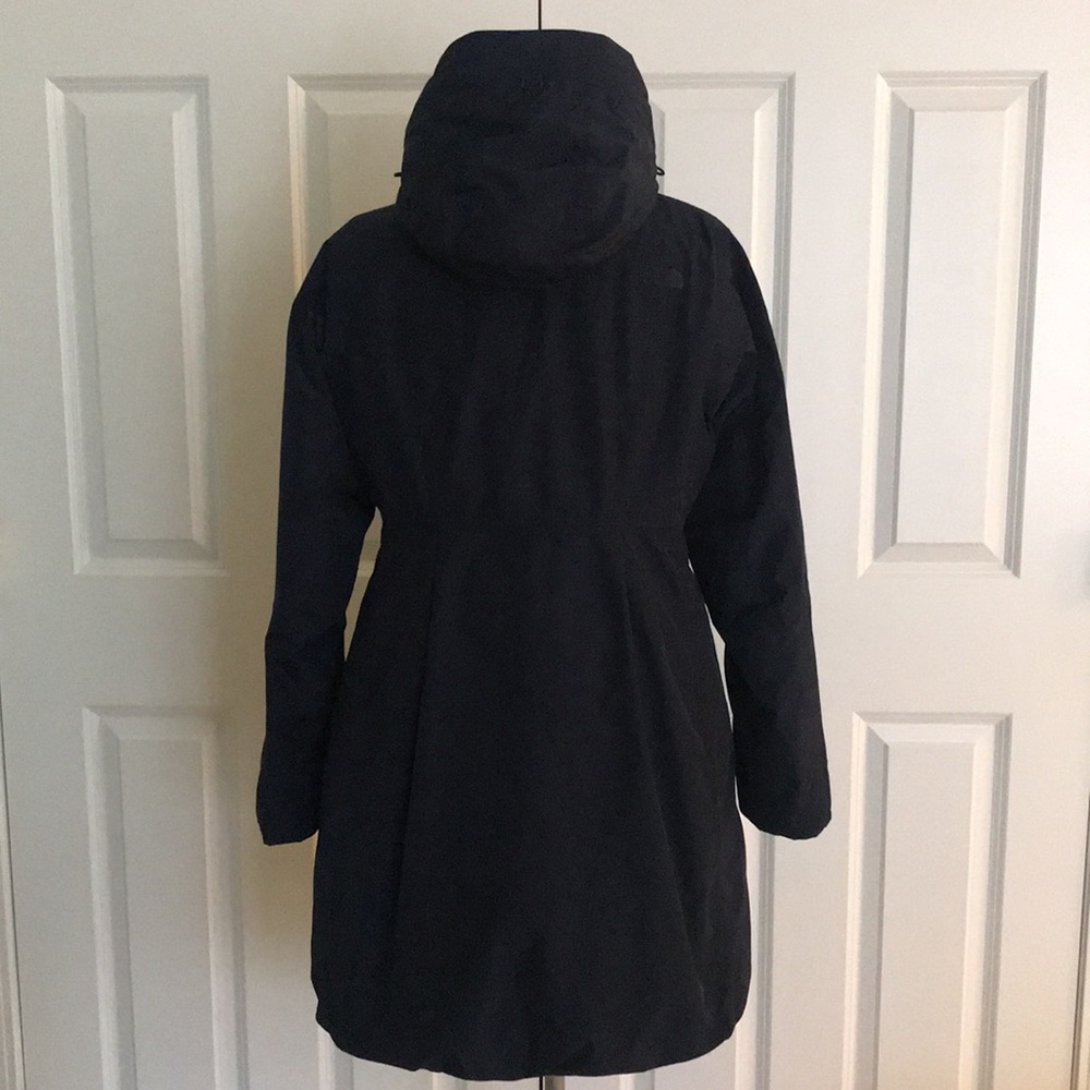 The North Face Down Filled Parka Hooded Coat Navy Blue A Line Size M - Picture 5 of 16